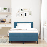Letto a molle con materasso Blu Scuro 120 x 190 cm Velluto