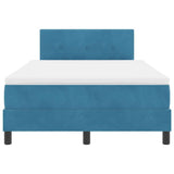 Letto a molle con materasso Blu Scuro 120 x 190 cm Velluto