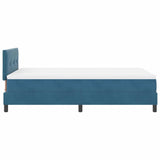 Letto a Molle con Materasso Blu scuro 120 x 190 cm Tessuto