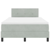 Letto a molle con testiera Grigio chiaro 120 x 200 cm Velluto