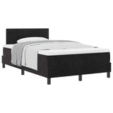 Letto a molle con materasso Nero 120 x 200 cm Velluto