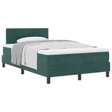 Letto a molle con materasso Verde Scuro 120 x 200 cm Velluto