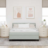 Letto a molle con materasso Grigio chiaro 140 x 190 cm Velluto