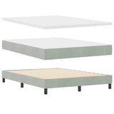 Letto a molle con materasso Grigio chiaro 140 x 190 cm Velluto