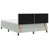 Letto a molle con materasso Grigio chiaro 140 x 190 cm Velluto