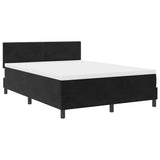 Letto a molle con testiera Nero 140 x 190 cm Velluto