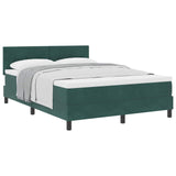 Letto a molle con testiera Verde Scuro 140 x 190 cm Velluto