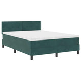 Letto a molle con testiera Verde Scuro 140 x 190 cm Velluto
