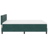 Letto a molle con testiera Verde Scuro 140 x 190 cm Velluto