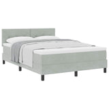 Letto a molle con testiera Grigio chiaro 140 x 200 cm Velluto