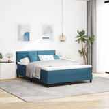 Letto a molle con testiera Blu Scuro 140 x 200 cm Velluto
