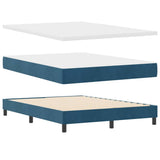 Letto a molle con testiera Blu Scuro 140 x 200 cm Velluto