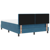 Letto a molle con testiera Blu Scuro 140 x 200 cm Velluto