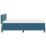 Letto a molle con testiera Blu Scuro 140 x 200 cm Velluto
