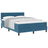 Letto a molle con testiera Blu Scuro 160 x 200 cm Velluto