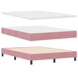 Letto a molle con materasso Rosa 160 x 200 cm Velluto