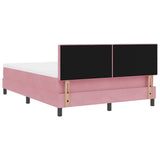 Letto a molle con materasso Rosa 160 x 200 cm Velluto