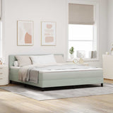 Letto a molle con testiera Grigio chiaro 180 x 200 cm Velluto