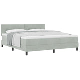 Letto a molle con testiera Grigio chiaro 180 x 200 cm Velluto
