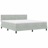 Letto a molle con testiera Grigio chiaro 180 x 200 cm Velluto
