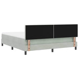 Letto a molle con testiera Grigio chiaro 180 x 200 cm Velluto