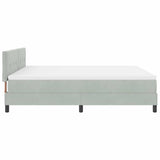 Letto a molle con testiera Grigio chiaro 180 x 200 cm Velluto