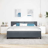 Letto a molle con materasso Grigio scuro 180 x 200 cm Velluto