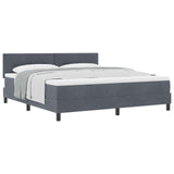 Letto a molle con materasso Grigio scuro 180 x 200 cm Velluto