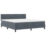 Letto a molle con materasso Grigio scuro 180 x 200 cm Velluto