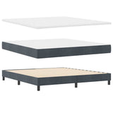 Letto a molle con materasso Grigio scuro 180 x 200 cm Velluto