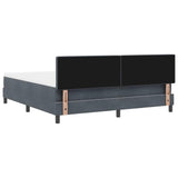Letto a molle con materasso Grigio scuro 180 x 200 cm Velluto