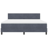 Letto a molle con materasso Grigio scuro 180 x 200 cm Velluto