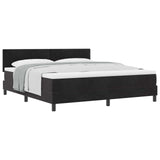 Letto a molle con testiera Nero 180 x 200 cm Velluto
