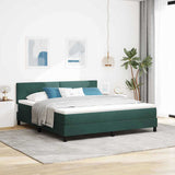 Letto a molle con materasso Verde Scuro 180 x 200 cm Velluto
