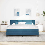 Letto a molle con materasso Blu Scuro 180 x 200 cm Velluto
