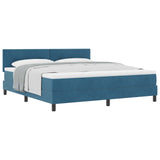 Letto a molle con materasso Blu Scuro 180 x 200 cm Velluto