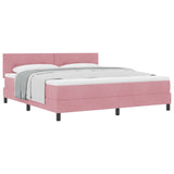 Letto a molle con materasso Rosa 180 x 200 cm Velluto