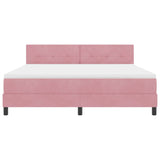 Letto a molle con materasso Rosa 180 x 200 cm Velluto
