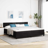 Letto a molle con testiera Nero 200 x 200 cm Velluto