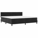 Letto a molle con testiera Nero 200 x 200 cm Velluto