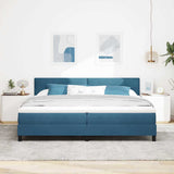 Letto a molle con materasso Blu Scuro 200 x 200 cm Velluto