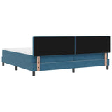 Letto a molle con materasso Blu Scuro 200 x 200 cm Velluto