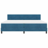 Letto a molle con materasso Blu Scuro 200 x 200 cm Velluto