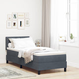 Letto a molle con materasso Grigio scuro 80 x 200 cm Velluto