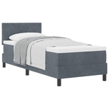 Letto a molle con materasso Grigio scuro 80 x 200 cm Velluto