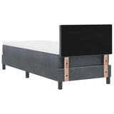 Letto a molle con materasso Grigio scuro 80 x 200 cm Velluto