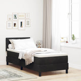 Letto a molle con materasso Nero 80 x 200 cm Velluto