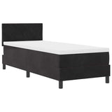 Letto a molle con materasso Nero 80 x 200 cm Velluto