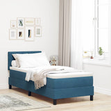 Letto a molle con materasso Blu Scuro 80 x 200 cm Velluto