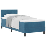 Letto a molle con materasso Blu Scuro 80 x 200 cm Velluto